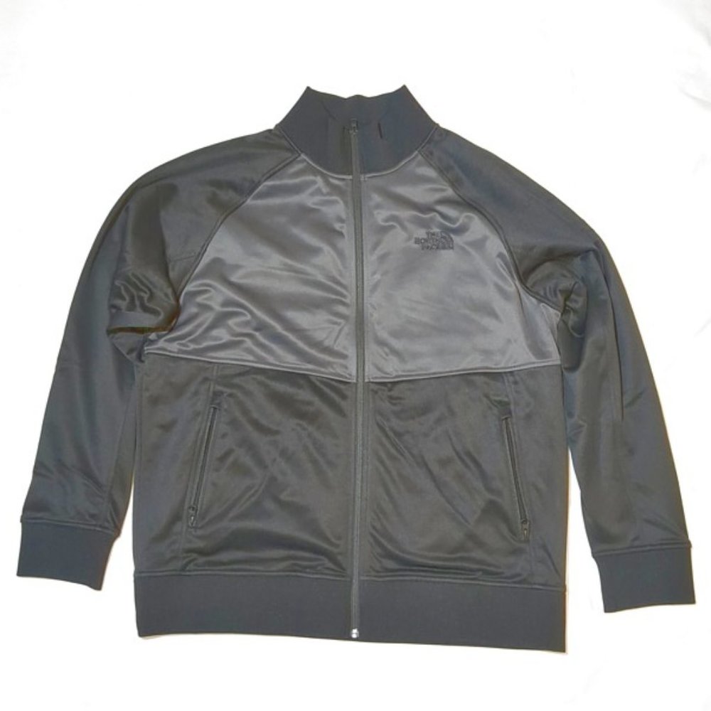 The North Face Black Gray Full Zip Fleece Lined Sweatshirt Jacket XL Like New
